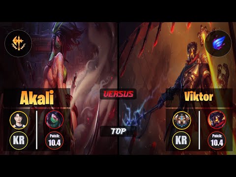 Rascal AKALI (Top) [Conqueror] VS VIKTOR - Challenger KR Patch 10.4
