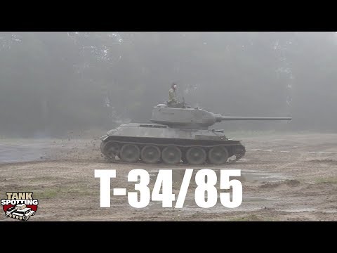 T-34/85 Soviet Medium Tank Having a Stroll at Parola Tank Grounds