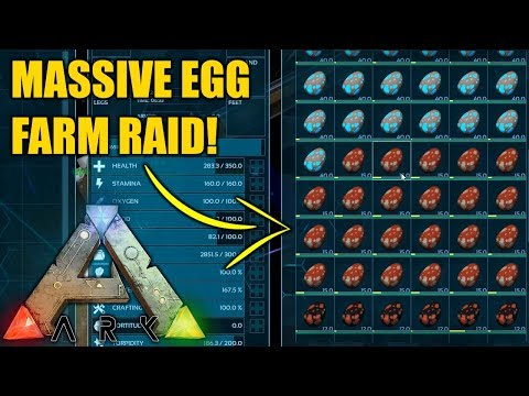 LOOTING A MASSIVE EGG FARM! - Ark Survival Evolved