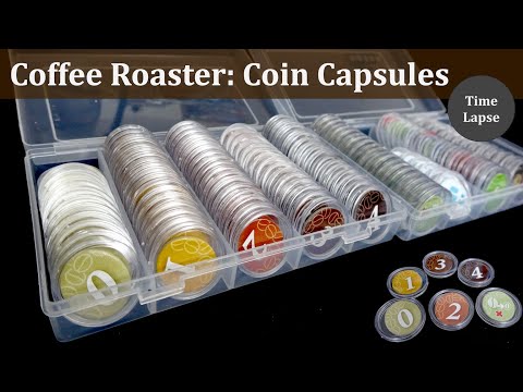 Coffee Roaster tokens loaded into Coin Capsules (Time Lapse)