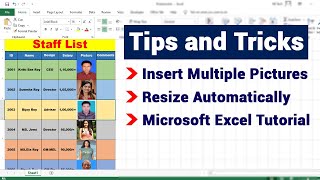 Excel 👉 How to Insert Multiple Pictures and Automatically Resize Selected Cells in MS Excel 2021