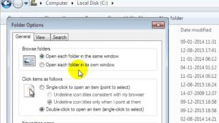 How to open folder options in Windows 7