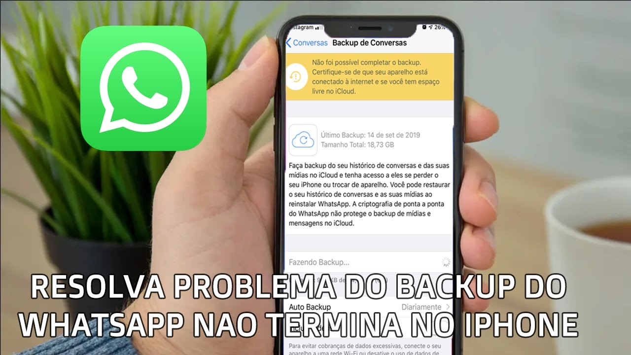 Backup do WhatsApp travado no iPhone