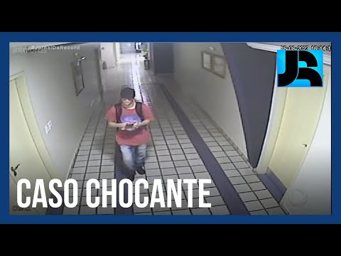 Imagens mostram quando ex-namorado de médica encontrada morta em mala deixa o prédio da vítima