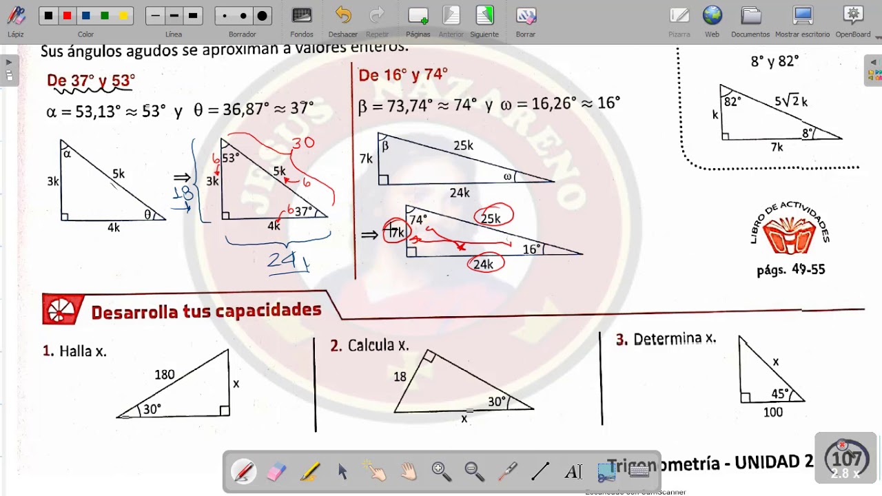 TRIGON 1RO U2 TEMA 2 TRIANGULOS RECTANGULOS NOTABLES