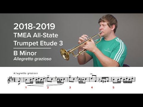 2018-2019 TMEA All-State Trumpet Etude 3 - Voxman Pg. 22, B Minor