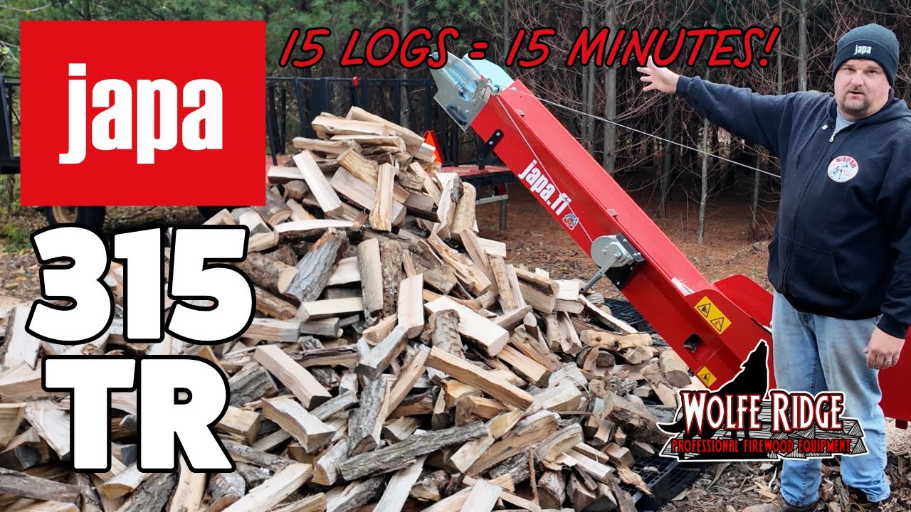 Real Time with the Japa 315 TR Firewood Processor at Wolfe Ridge - 15 Logs in 15 Minutes!