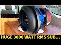 3000 Watts RMS Subwoofer Full Tilt On An 8K Amp At Half Ohm