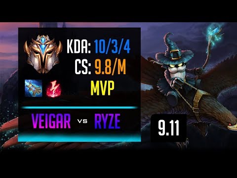 CHALLENGER VEIGAR VS RYZE MID | SEASON 9  LIVE COMMENTARY GAMEPLAY | WTF THIS DAMAGE ?!