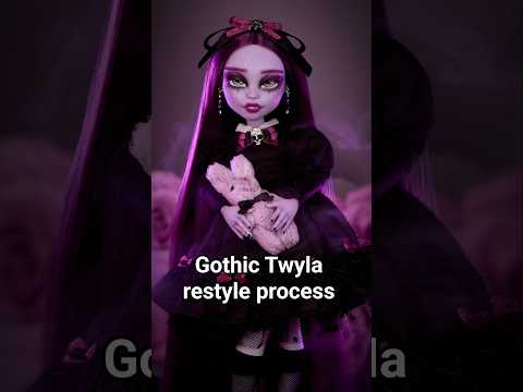 I made a dark version of Twyla doll 🖤 #monsterhigh #ooak #doll #tutorial #diy #dollrepaint #barbie