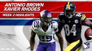 Antonio Brown Battles Xavier Rhodes! | Vikings vs. Steelers | NFL Wk 2 Player Highlights