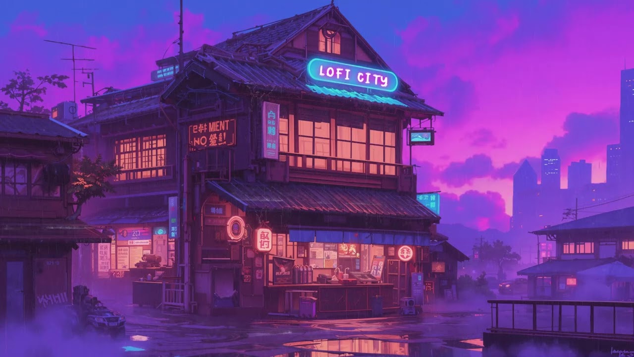 Rainy Nights in Loft City 🌧️ Lofi Beats for Relaxation 🎶 Study Music & Tranquil Sounds