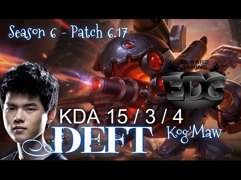 EDG Deft KOG'MAW vs VAYNE ADC - Patch 6.17 KR Ranked | League of Legends