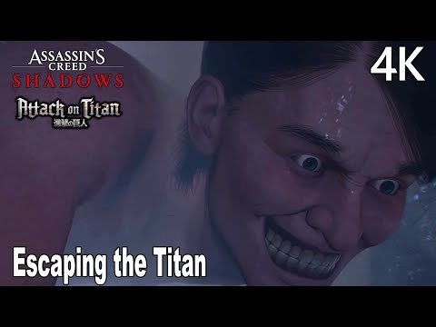 Escaping the Titan Assassin’s Creed Shadows x Attack on Titan 4K