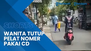 Viral Video Wanita di Lamongan Tutupi Pelat Nomor Pakai Celana Dalam demi Hindari Kamera ETLE