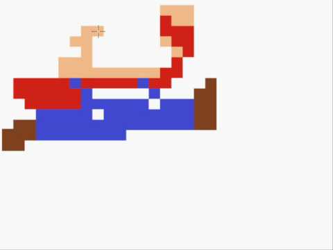 How to Draw an 8 Bit Mario (Jumping) - YouTube