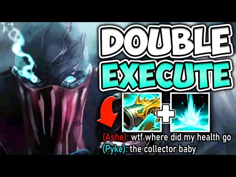 COLLECTOR PYKE = 40% HP EXECUTE DAMAGE! I KILLED BOT LANE 25 TIMES - League of Legends