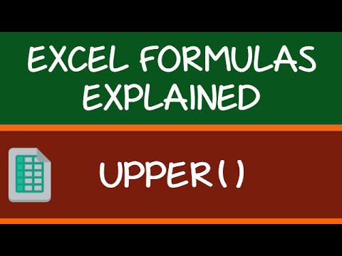 UPPER Formula in Excel