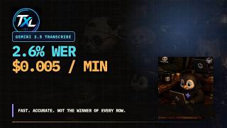 Gemini 3.5 Transcribe: 2.6% WER at $0.005/Minute