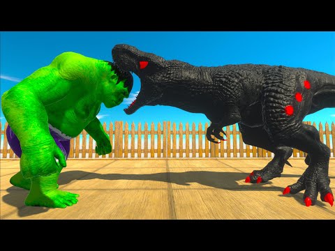 HULK GORO vs DARK T-REX DEATH RUN - Animal Revolt Battle Simulator