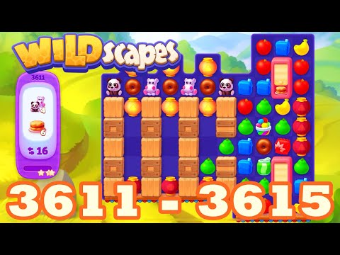 Wildscapes Level 3611 - 3615 HD Walkthrough 3 match puzzle | android | 3612 | 3613 | 3614 | IOS