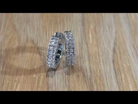 ER369 Simon G  Classic Mini Hoop Diamond Huggie Earrings