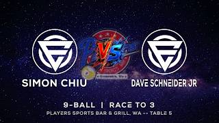 SIMON CHIU vs DAVE SCHNEIDER JR - PLAYERS SPORTS BAR & GRILL - TABLE 5 | EvoSports