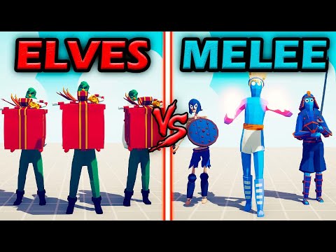 PRESENT ELF TEAM vs MELEE TEAM - Totally Accurate Battle Simulator | TABS