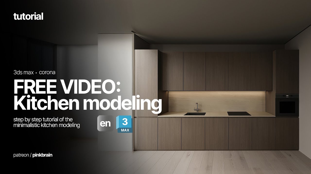 How to Model a Minimalist Kitchen in 3ds Max Fast? Step-by-Step Tutorial