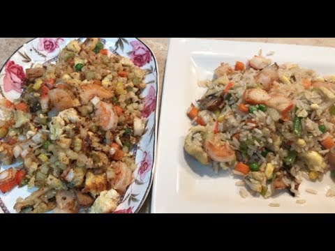 Arroz De Coliflor Con Mariscos