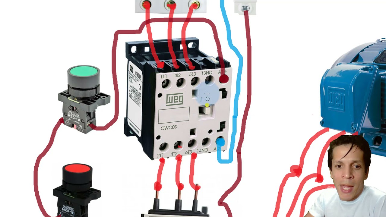 Desenhando Circuito de Comando Partida de Motor Elétrico Prof Jadson Caetano