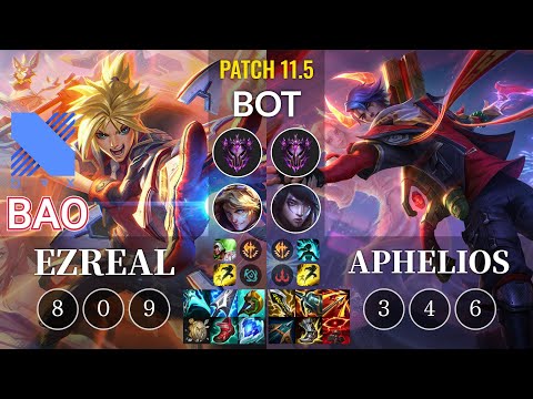 DRX BAO Ezreal vs Aphelios Bot - KR Patch 11.5