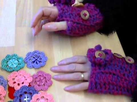 Crocheted button flowers show & tell and easy peasy embroidery thread storage