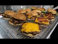 american style onion double cheeseburger - korean street food