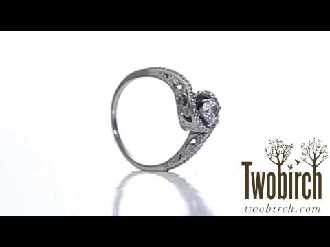 0.47 Ct. Round Vintage Twisted Shank Engagement Ring- TwoBirch - TB-ENG-332-WG-DE