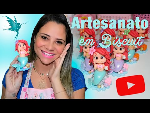 Incrível !  Sereia de Biscuit para LEMBRANCINHA e/ou TOPO de Bolo | CINDY BISCUIT