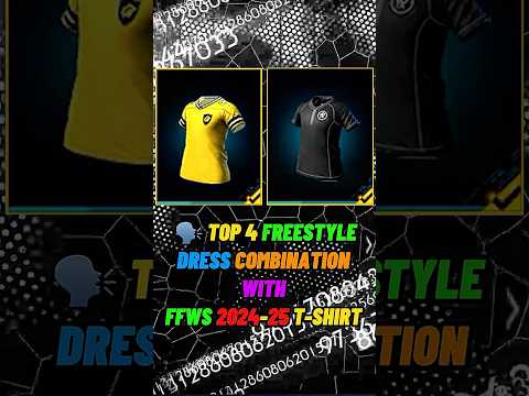 TOP 4 NO TOP UP DRESS COMBINATION WITH FFWS 2024-25 T-SHIRT 🔥💀