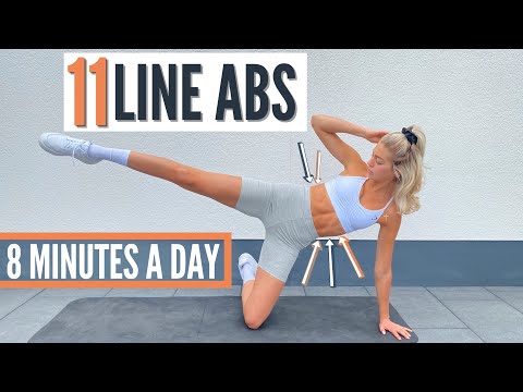 11 LINE ABS WORKOUT - 8 MIN. for 2 Weeks / lose love handles - tone side abs | Mary Braun