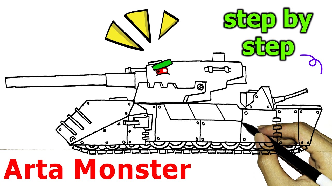 How to Draw Arta Monster Tank | Homeanimations | Part 3 - Step by Step