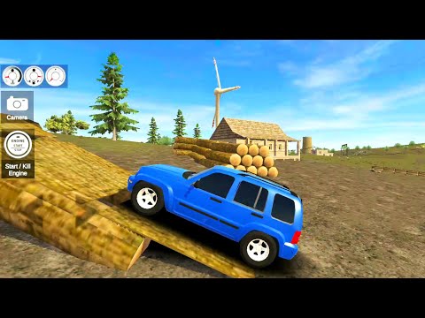 Blue SUV Driving On Countryside Roads and Fields #7 - 4x4 Car - Android Gameplay