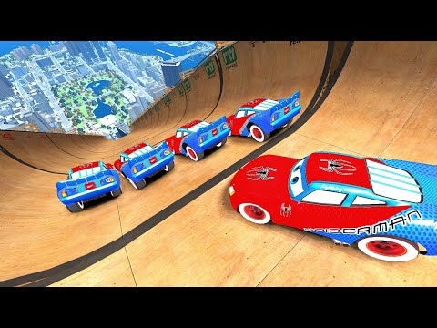 GTA IV Spiderman Lightning McQueen Mega Jump: Can Cross The Garden?