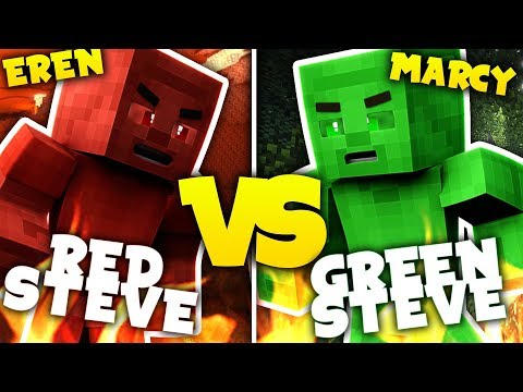 GREEN STEVE VS RED STEVE - Minecraft ITA - parte 2 w/ ErenBlaze