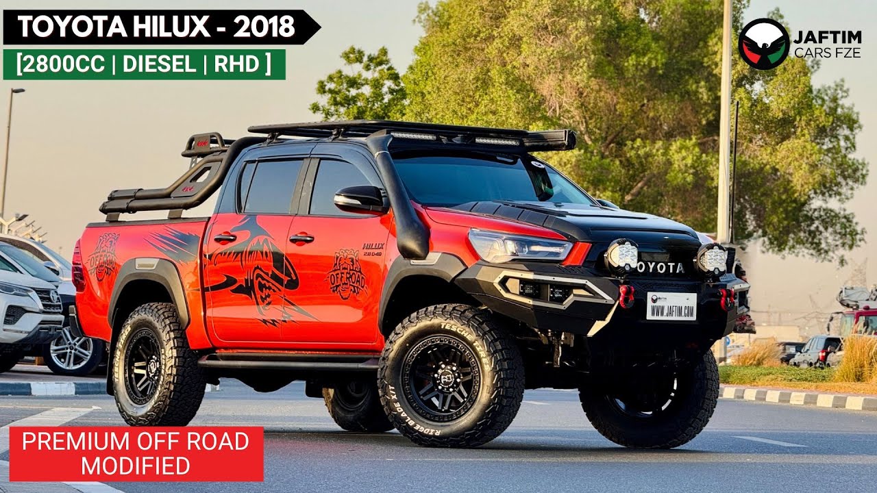 تويوتا هيلوكس PREMIUM OFF ROAD MODIFIED | DOUBLE CABIN | 2.8L DIESEL ENGINE | AUTOMATIC TRANSMISSION | RHD | 2018 video