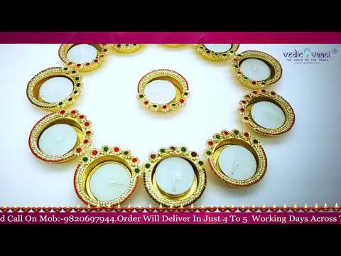 Diamond Studded Diwali Diya Deepam for Deepavali video