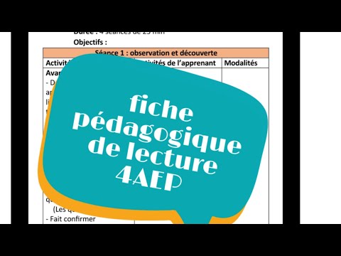 fiche pédagogique d'activité de lecture pour la 4ème année حسب المنهاج المنقح النهائي