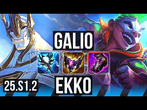 GALIO vs EKKO (MID) | 67% winrate, Godlike | NA Master | 25.S1.2