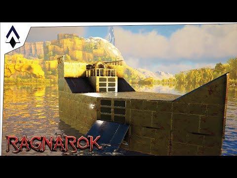 Motorboating! The Rhino Boat Build : Ep38 : Exploring Ragnarok : IronMine : ARK Gameplay