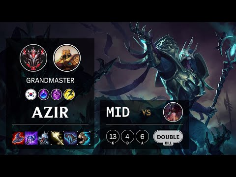 Azir Mid vs Akali - KR Grandmaster Patch 10.15
