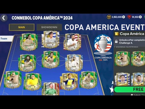 FREE 98-99 OVR COPA ICON!! CONMEBOL COPA AMERICA 2024™ EVENT, NEW HERO & EURO ICON FC MOBILE 24!