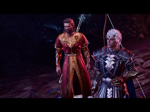 Astarion sassing Gale in the mind flayer colony